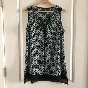 WHBM Geometric Tunic Top Sz M